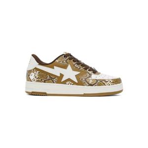 26 SS BAPE 남성   탠   화이트 테이프 스타 스니커즈 251546M237017