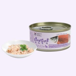 한캔뚝딱 프리미엄 영양특식 고양이캔 연어,닭고기&쌀 85g