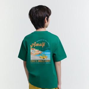 [내셔널지오그래픽키즈]K252UTS910 캠핑 그래픽 반팔 GREEN