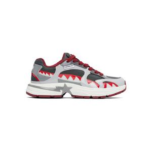 26 SS BAPE 남성 그레이   레드 베이프 샤크 스타  3 스니커즈 251546M237022