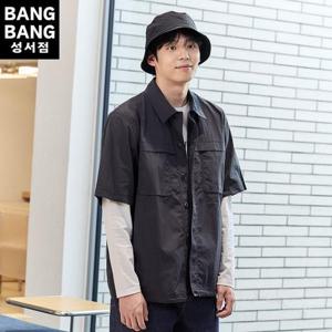뱅뱅 HC04 봄남성 밑단스트링오버핏 면 반팔남방 NSL131