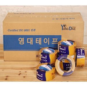 영대 황색 불투명 테이프 48mm 50m 50개입 BOX 포장테이프 OPP테이프 불투명OPP테이프 불투명박스테이프 황