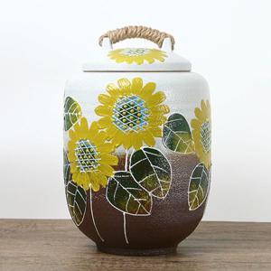 분청 투톤해바라기 10kg 쌀독 소금항아리 현관소금 쌀항아리 쌀통 여주쌀독 도자기쌀독 쌀보관통 잡곡단지