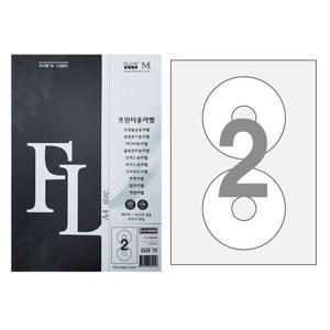 플로엠 전산 라벨지 CD용 2칸 100매 FL4102CD 라벨지 인쇄라벨 분류라벨지 인쇄용라벨지 라벨스티커 물류관