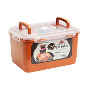 진공 황토 김치통 12.5L 1P 참숯 누름독 밀폐용기