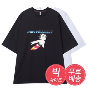 남자 여름 아스트로 캐주얼 반팔 티셔츠 AC-TSH-Q024-블랙