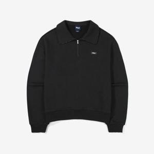 [휠라] TAG가 89,000원 기모 베이직 반집업 맨투맨(FS2POG4151F_BLK)