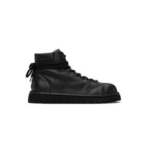 26 SS Marsell Gomme 남성 블랙 팔로톨라 페블 텍스처 가죽 부츠 252633M225022