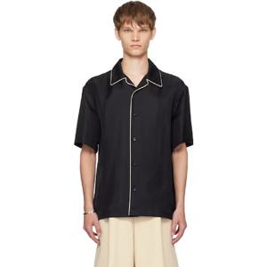 26 SS 질샌더 남성 블랙 플루이드 비스코스 셔츠 252249M192003