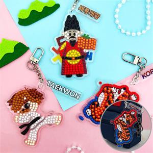 반짝반짝 보석십자수 아크릴 가방고리 만들기 우리나라-옵션