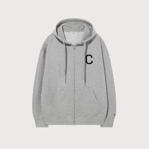 커버낫후드집업 JQS CO2501HZ31-MG C 로고 후드집업 Melange Gray