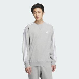 아디다스긴팔티 LQM JW6931 에센셜+ 루즈 핏 3S 프렌치 테리 스웨트셔츠