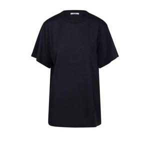 26 SS 막스마라 망고 Mango 로고 엠브로이더리 코튼 크루넥 탑 블랙 2421946021600