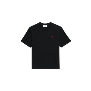 AMI아미 스몰 하트 로고 박시 핏 티셔츠 블랙 BFUTS005-726-001