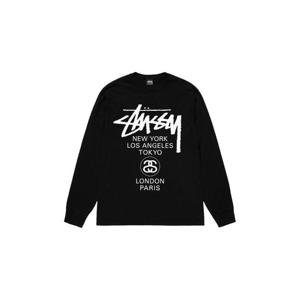 Stussy스투시 월드투어 롱슬리브 티셔츠 블랙 2024 3993860