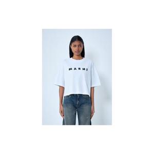 26 SS 마르니 여성 Logo Motif T Shirt mni0263011wht