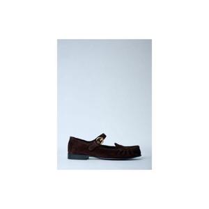 26 SS 미우미우 여성 스웨이드 메리 제인 로퍼 miu0263023brn