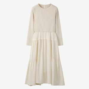 [듀엘] 니트 블록 플레어 원피스 D254MSE043