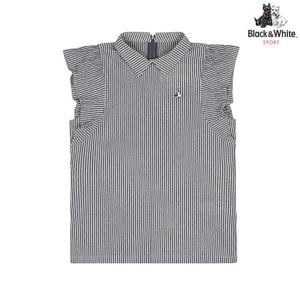 [블랙앤화이트] 여성 프릴소매 민소매 티셔츠 9805LZSP_GREY