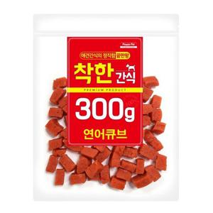 사사미 큐브 착한간식 연어 300g 피플펫 강아지 간식