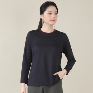 애비뉴투지 엄마옷 데일리 실켓 면 혼방 라운드 봄 가을 긴팔 티셔츠 A10503