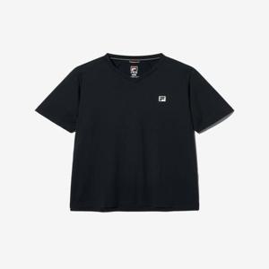 [FILA] 테니스 브이넥 폴리싱글 티셔츠 (FS2RSH2302M_BLK)