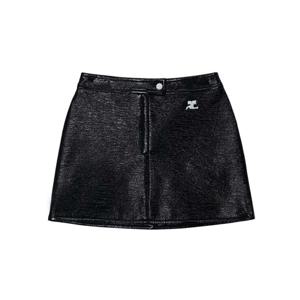 꾸레쥬 여성 리에디션 유광 스커트 블랙 PERCJU001VY0014-9999