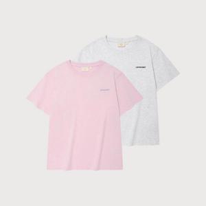 커버낫반팔티 CQK CO2502STE3-HG 우먼 쿨 코튼 에센셜 티셔츠 Light Pink Heather Gray