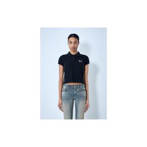 26 SS 발렌시아가 여성 크롭 폴로 셔츠 bal0263002blk