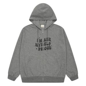 에꼴리에 세이브존07 빈티지레터링루즈핏후드점퍼 25QT182 GY