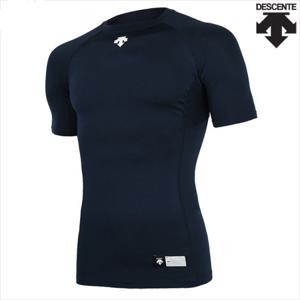 데상트 S7221ZPC04 NVY0 절개 라운드 반팔 언더셔츠(네이비)