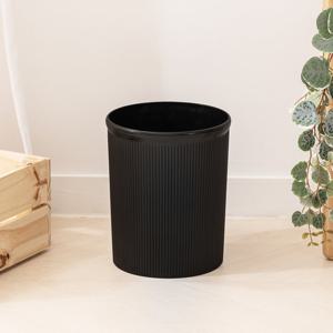 창신리빙 주름오픈 휴지통(중) 8L 블랙