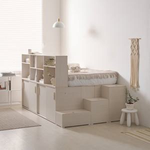 인터데코 작은방 일체형 가구 침대 수납장 책장 올인원 P0000CDW