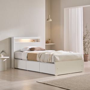 장인가구 [비밀특가] 장인가구 클리브 호텔 평상형 서랍 빅수납 LED 침대 프레임 SS (높이 300)+포켓폼