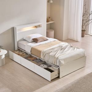 장인가구 [비밀특가] 장인가구 클리브 호텔 평상형 서랍 빅수납 LED 침대 프레임 D (높이 300)+본넬