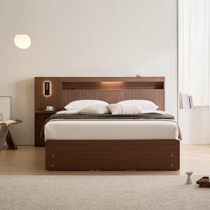 장인가구 [비밀특가] 장인가구 클리브 호텔 평상형 서랍 빅수납 LED 침대 프레임 Q (높이 300)+본넬