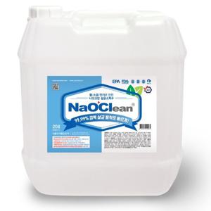 나오크린 [나오크린수100 20L]  야채 과일 세정 소독수 차아염소산나트륨 소독제 탈취제 리필형