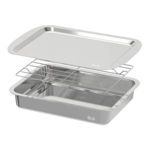 올지 올지 셀렉트 스텐 밧드 대형 트레이 3종세트 SUS 304 바트 사각 레스팅 스테인레스 용기 반찬 통 스탠 무연마제