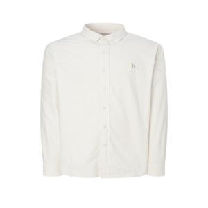 [헤지스 남성] [24FW] WHSH4D502CR 반값세일스테디셀러 크림 버튼다운 면 긴팔캐