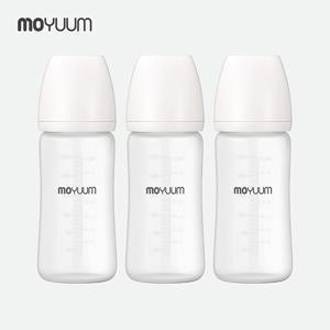 실리콘 코팅 노꼭지 유리 젖병 240ml 트리플팩