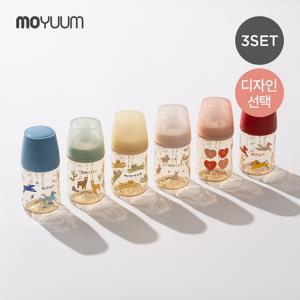 [모윰] 3세대 PPSU 노꼭지 올인원 젖병 170ml 트리플팩 - 디자인선택