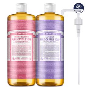 닥터브로너스 퓨어 캐스틸 솝 950ml 2개(향선택)+전용펌프