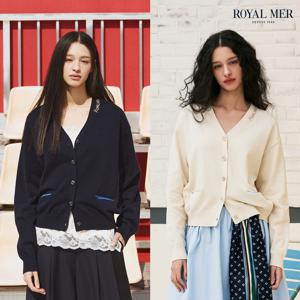로얄메르 26SS 로고 자수 가디건