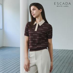 [ESCADA] 에스까다 여성 로고 자카드 카라 니트