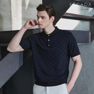 [ESCADA] 에스까다 남성 로고 자카드 카라 니트