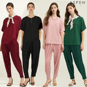 [에스펀] 플리츠 상하의 세트 + 머플러 (3종)