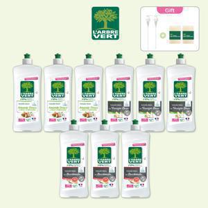 라브르베르 주방세제 750ml 9개입 세트+펌프2개+수세미2개