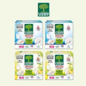 라브르베르 식기세척기 전용세제 올인원 타블렛 32개입 x 4개 세트