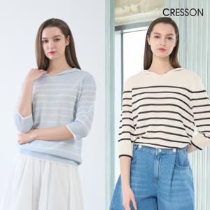 [크레송] 린넨 블랜디드 후드 니트 2종