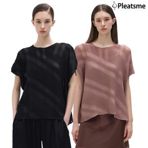 플리츠미 26SS 오블리크 쉬폰 블라우스+이너 2종세트
